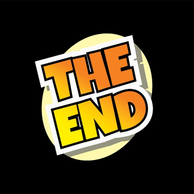 End Bildschirm Retro Comic-Text-Thema