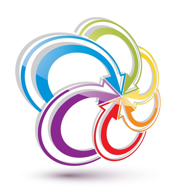 Endlosschleifenpfeile vector abstraktes Symbol, Piktogramm der Grafikdesignschablone 3d.