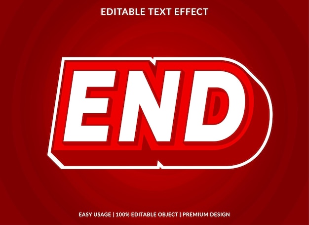 Endtext-effekt-vorlage im premium-stil für marke und logo