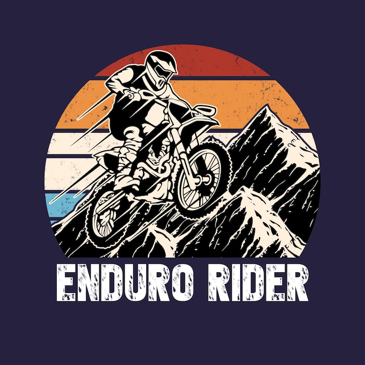 Vektor enduro-fahrer-t-shirt-design