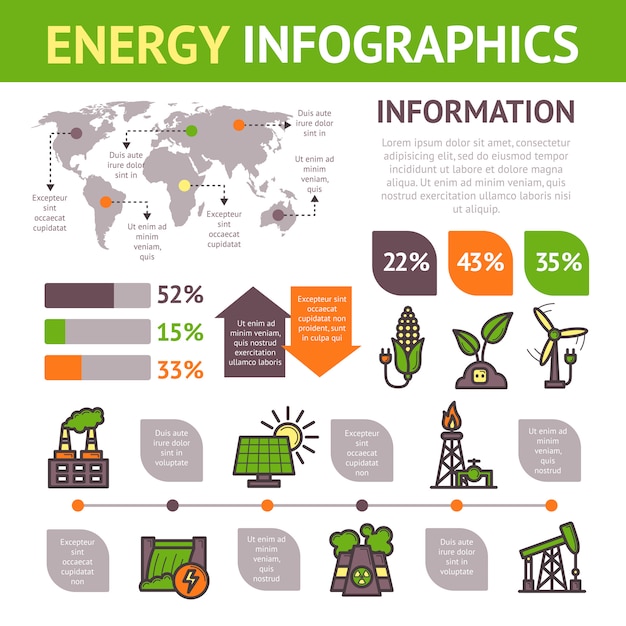 Energie infografiken set