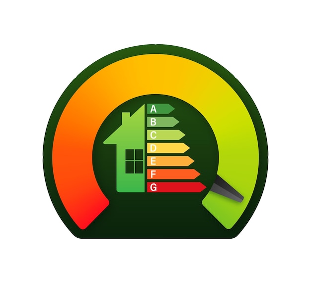 Energiediagramm für konzeptdesign symbol für energieeffizienz diagrammkonzept vektorstockillustration