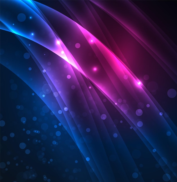 Energielinien, leuchtende Wellen im dunklen Vektor, abstrakter Hintergrund. Designvorlage für Vektorgeschäfte oder Technologiepräsentationen, Broschüre oder Flyer-Muster oder geometrisches Web-Banner