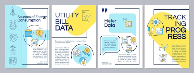 Energiemanagementsystem blaue und gelbe broschürenvorlage