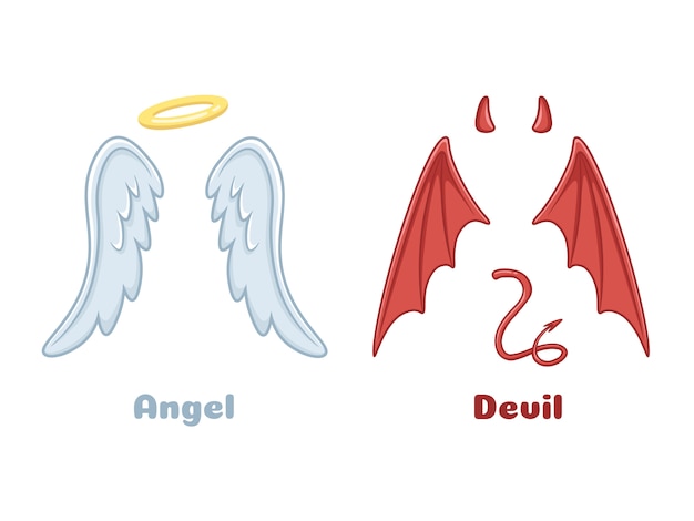 Engel und dämonenflügel.