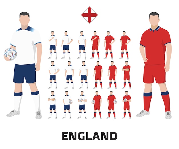 Vektor england football team kit, heimtrikot und auswärtstrikot