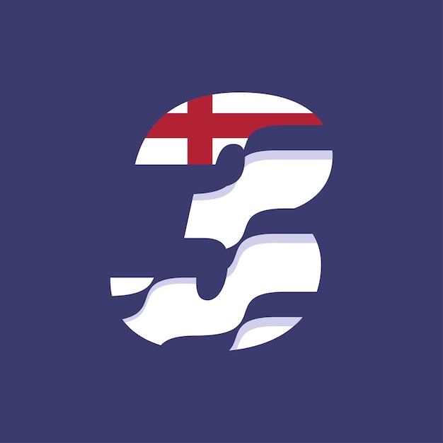 Englands numerische flagge 3