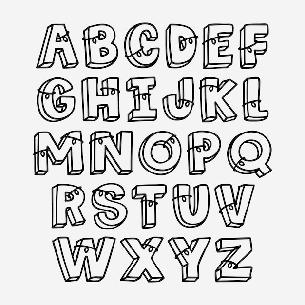 Englische Alphabete setzen Vektorillustration