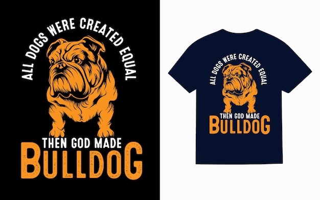 Englische Bulldogge Typografie TShirt Design Vektor