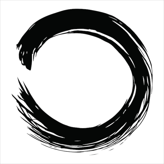 Vektor enso, zen, japanisch, kreis, pinsel, farbe, vektor, logo, symbol, illustration