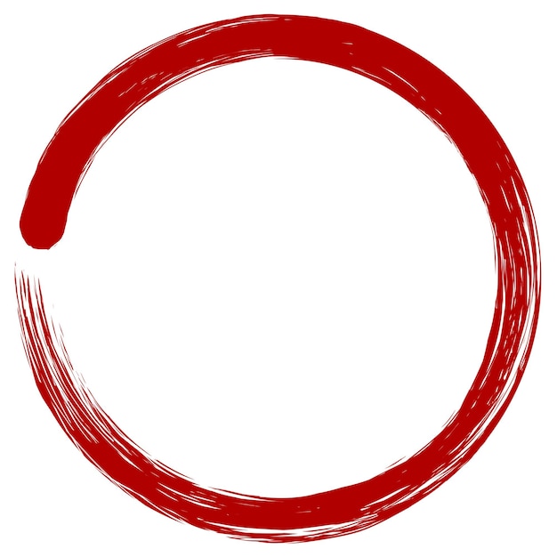 Enso zen rot japanischer kreis pinselstrich sumi-e vektor illustration tinte logo design vektor