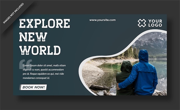 Entdecken Sie die neue Welt Banner Post Design