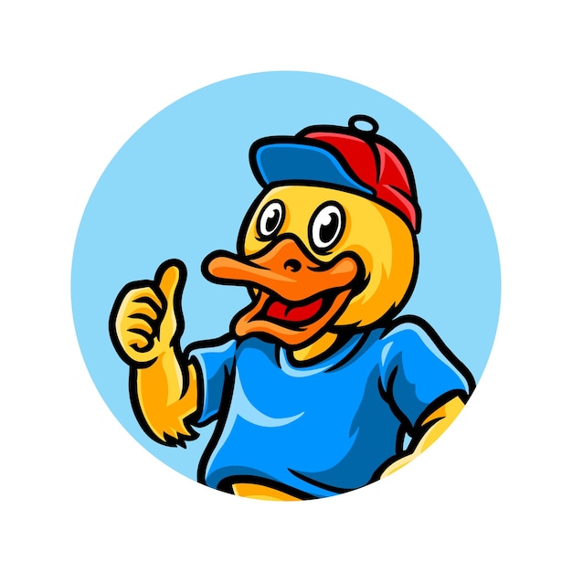 Ente daumen hoch cartoon symbol logo vektor