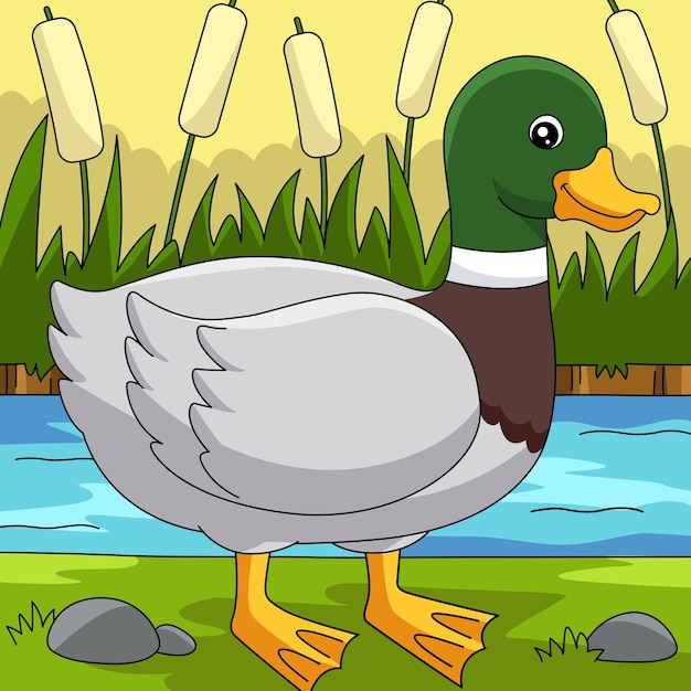 Ente farbige cartoon farm illustration