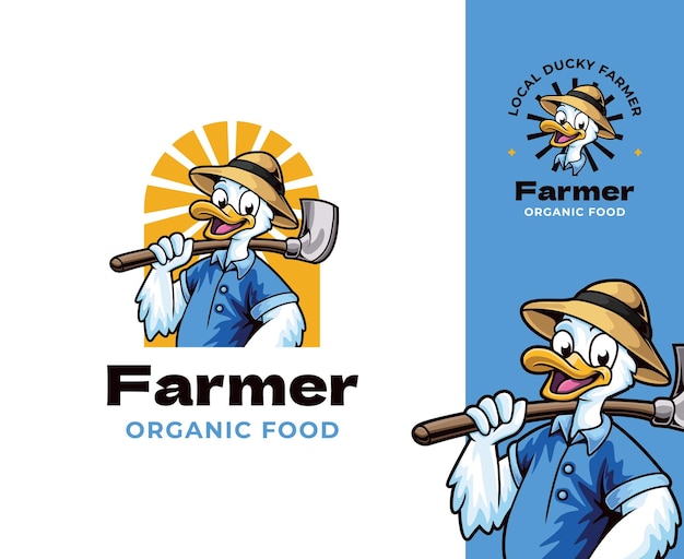 Entenfarmer-maskottchen-logo-design