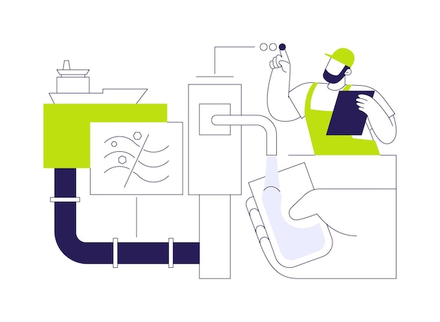 Entsalzung von Wasser abstraktes Konzept Vektor-Illustration Person nimmt ein Glas Wasser Ökologie