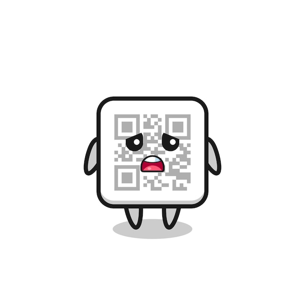 Enttäuschter Ausdruck des qr-Code-Cartoons