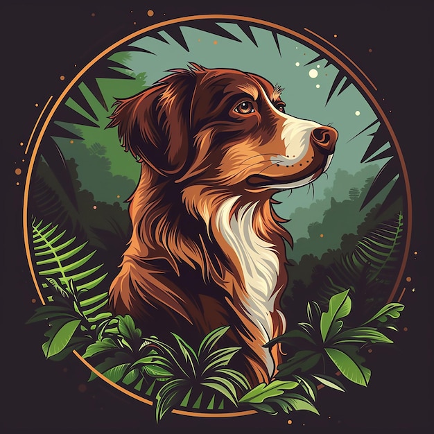 Entwerfen sie ein hunde-logo im illustrationsstil