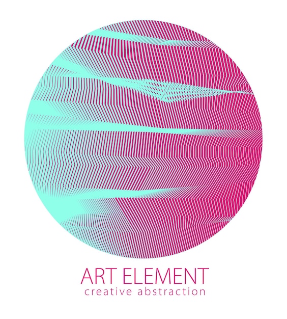 Entwerfen Sie ein künstlerisches Element aus großen Linien Oberflächenstruktur in Form eines Kreises. Vektor abstrakter 3D-Perspektivhintergrund für Layouts, Poster, Banner, Print und Web. Trendig und cool.