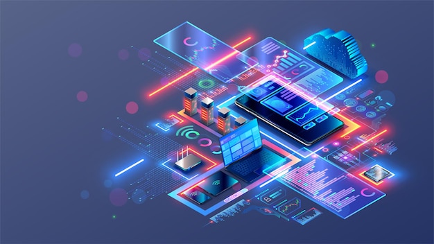 Entwicklung einer responsiven Website für mobile Apps Programmierung einer Webseite Entwurf von Website-Vorlagen für verschiedene Geräte Beruf Webentwickler Entwicklung von Layouts von Internet-Schnittstellen auf Laptop für Telefon