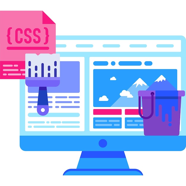Entwicklung von flacher vektorsoftware für css-wartungssymbole