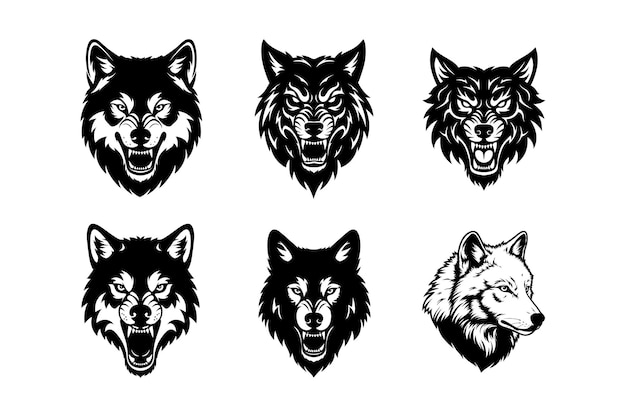 Entwürfe von Wolf Head Vector