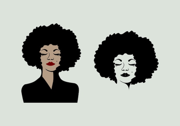 Entwurf der afro-frauen-gesichtsillustration