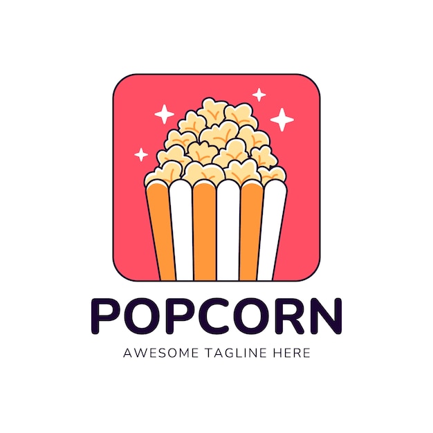 Vektor entwurf der vorlage für das popcorn-logo