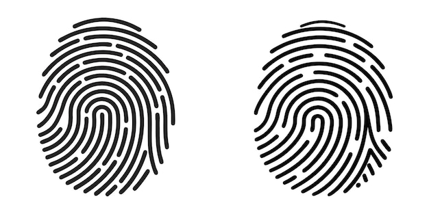 Entwurf des Fingerabdrucksymbols Biometrisches Identifikationssymbol