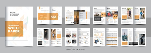 Vektor entwurf des layouts des business whitepapers