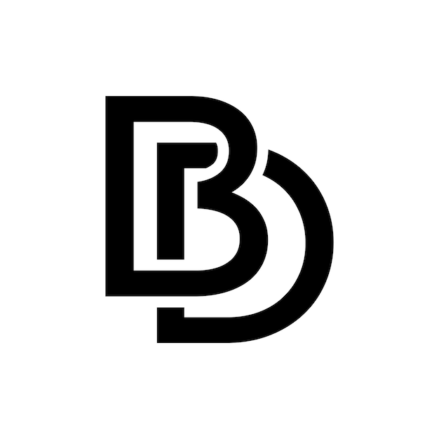 Entwurf des Logos mit den Buchstaben "b" und "d"