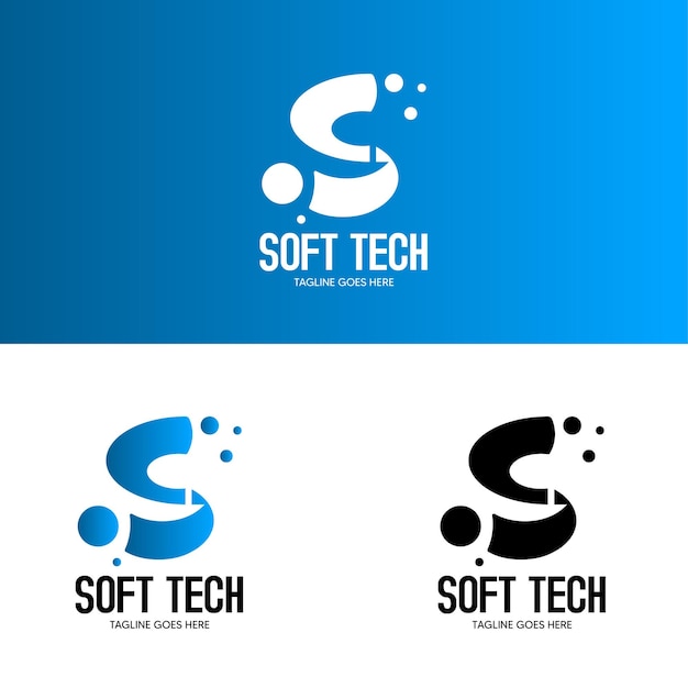 Vektor entwurf des soft-tech-logos