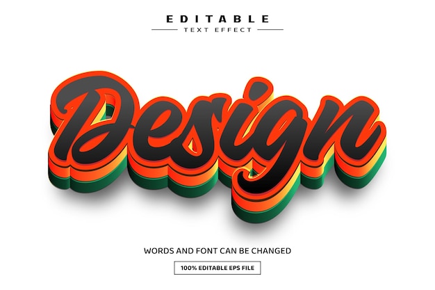 Entwurf einer 3D-Editierbaren Text-Effekt-Vorlage