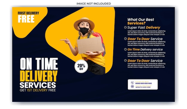 Entwurf einer Vorlage für ein Web-Banner zur Werbung für Lieferdienste