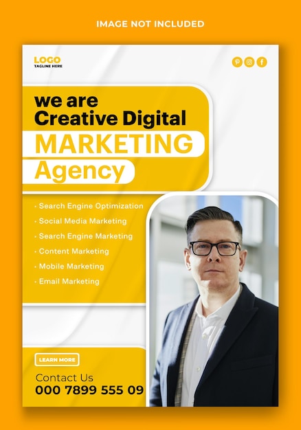 Entwurf einer vorlage für einen digitalen marketing-flyer