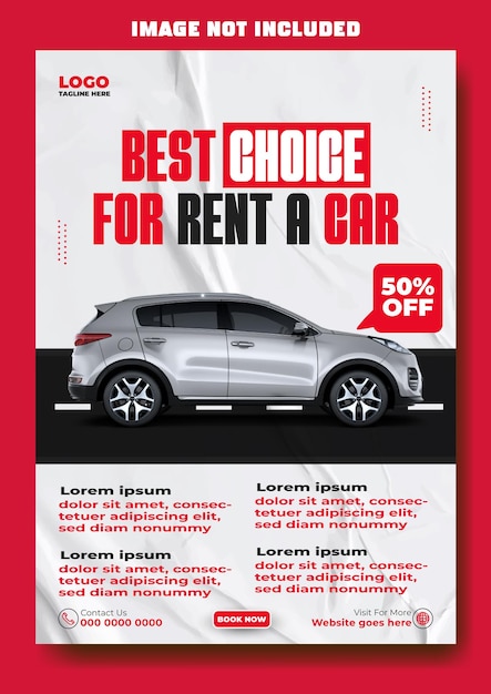 Entwurf einer Vorlage für einen Mietwagenflyer