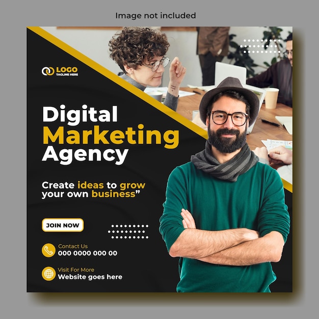 Entwurf einer Vorlage für Instagram-Posts für eine digitale Marketingagentur