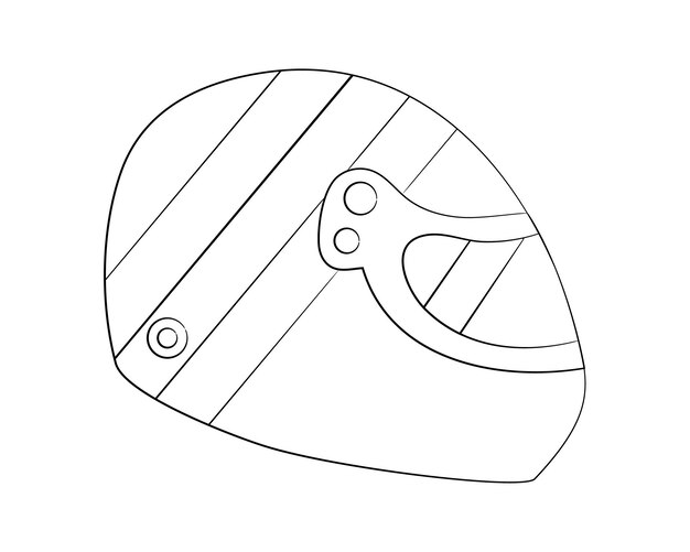Entwurf eines rennhelms seitenansicht schutz für den fahrer umrisse zeichnung visor kopfbedeckung für motorradfahrer