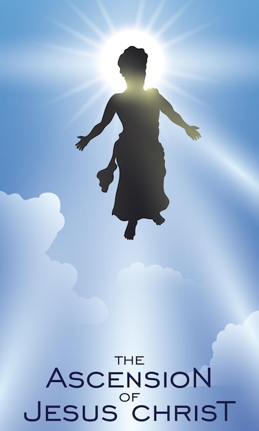 Entwurf mit Jesus-Silhouette, die in den Himmel aufsteigt