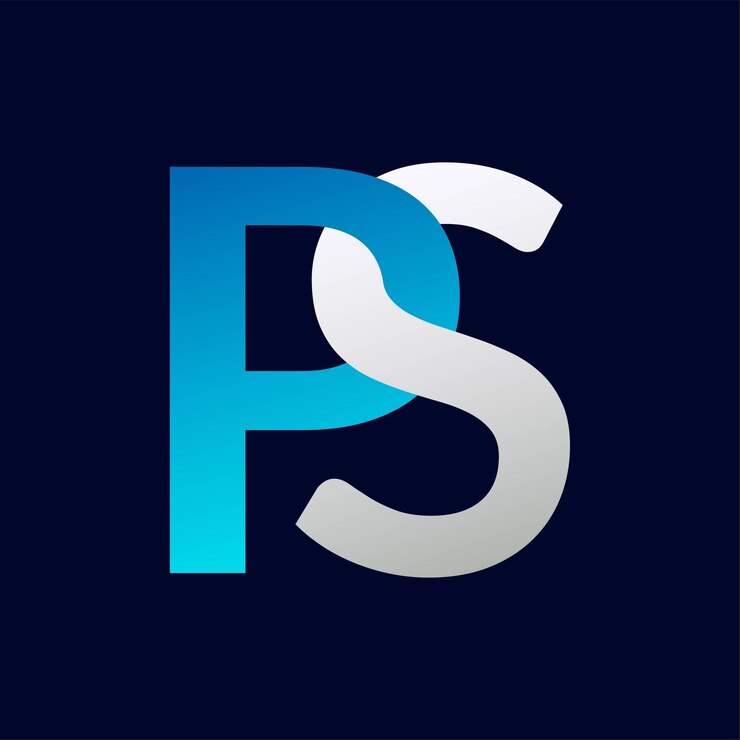 Vektor entwurf von illustrationen für die buchstabenvorlage des ps-logos