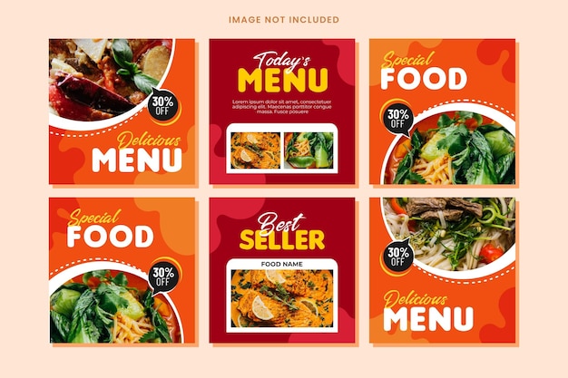 Entwurf von Vorlagen für Food-Posts in sozialen Medien
