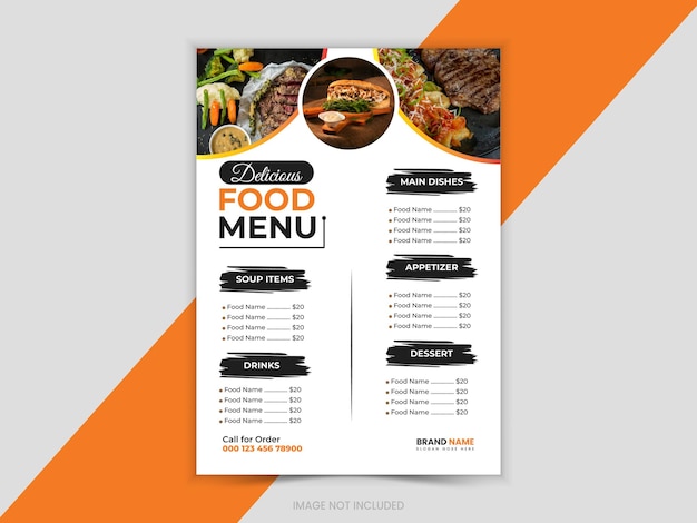 Entwurf von Vorlagen für Restaurants-Menüs