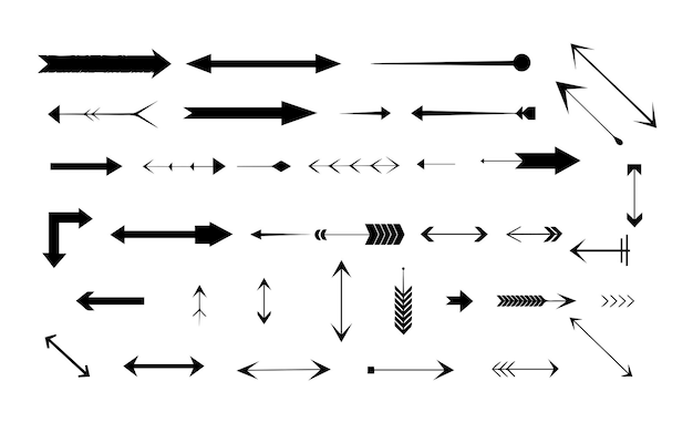 Entwurfsvektorform der Flachpfeilformsammlung