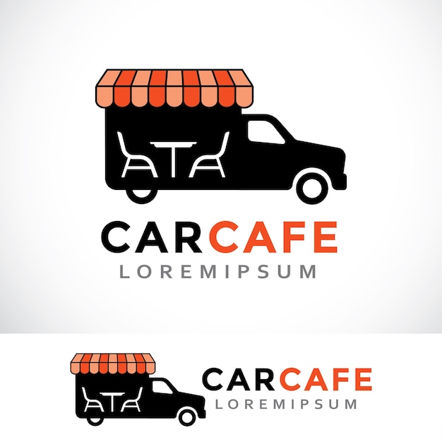 Vektor entwurfsvorlage für das auto-café-logo