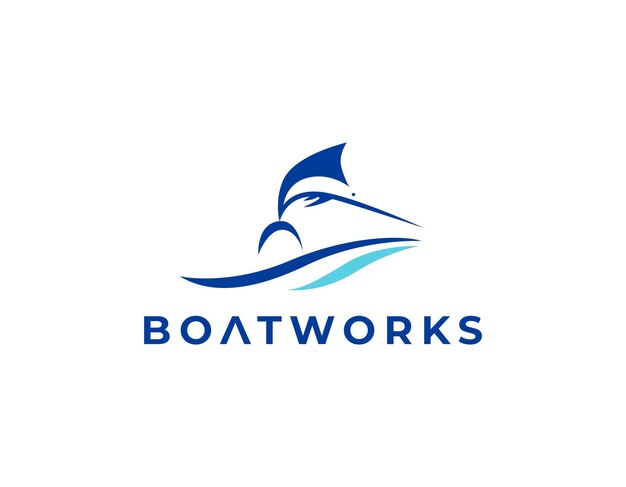 Vektor entwurfsvorlage für das blue fishing business logo