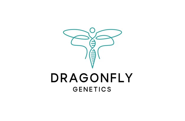 Vektor entwurfsvorlage für das dragonfly-dna-helix-logo-ikonen, flacher vektor