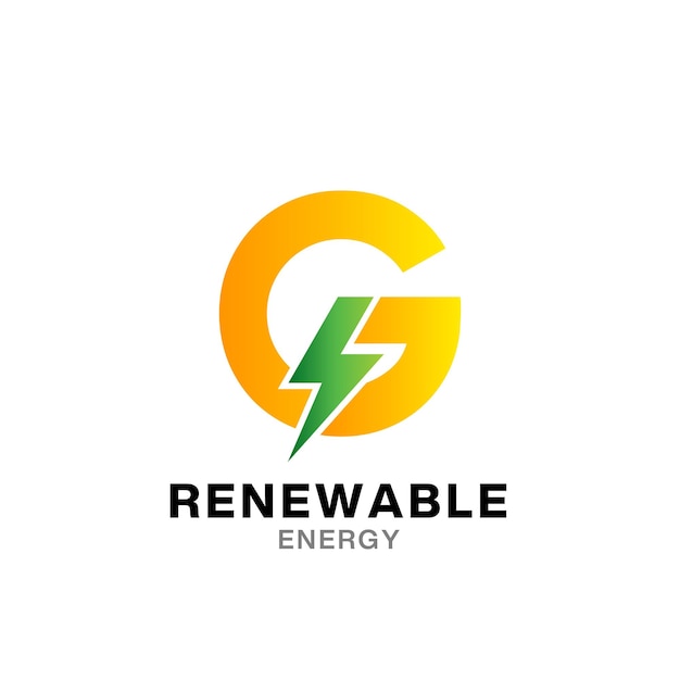 Entwurfsvorlage für das G-Logo mit elektrischen Buchstaben