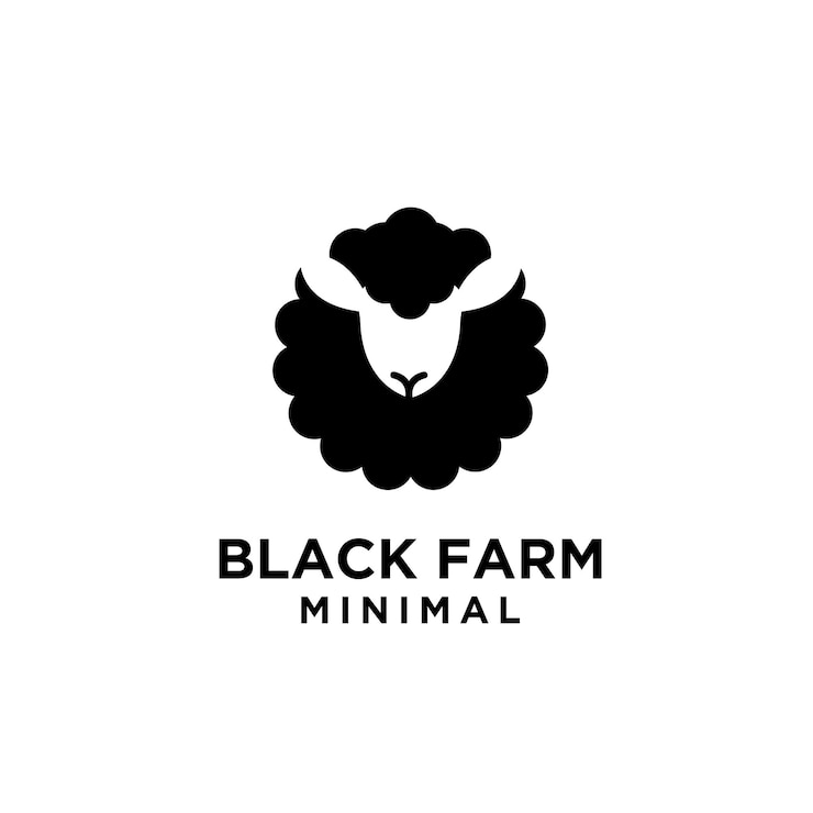 Vektor entwurfsvorlage für das logo-icon der schwarzen schafziegenfarm
