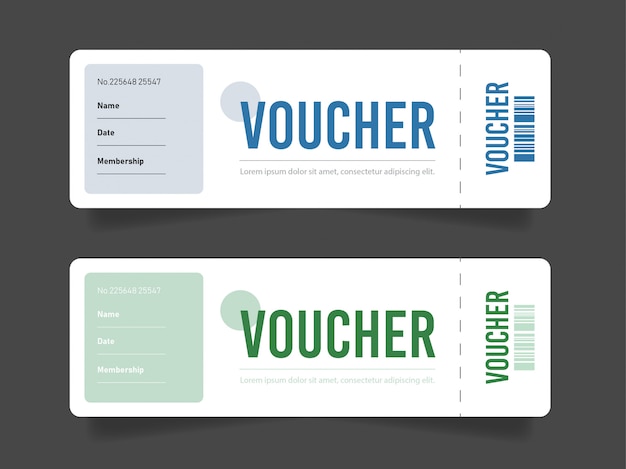 Entwurfsvorlage für flache Voucher-Tickets