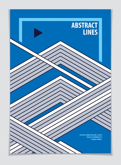 Entwurfsvorlage für Flyer, Broschüre, Grußkarte, Einladung und Werbung. Geometrisches Linienmuster Vektor abstrakte Werbungskunst. Minimalistisches Broschüredesign. A4-Druckformat.